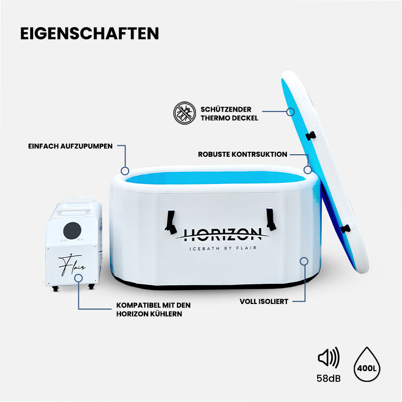 produktfoto mit eigenschaften vom horizon eisbad mit m1 kühler freigestellt